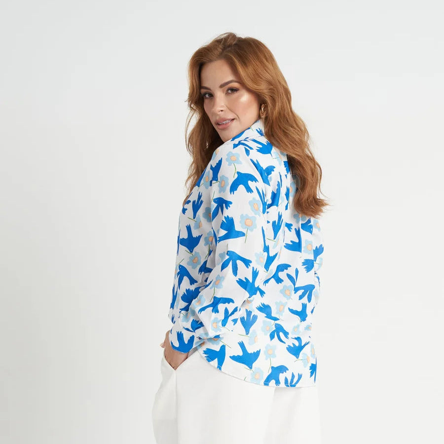 CAMISA FLOWER BLUE