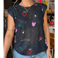 CAMISETA MALLA LETY NEGRA