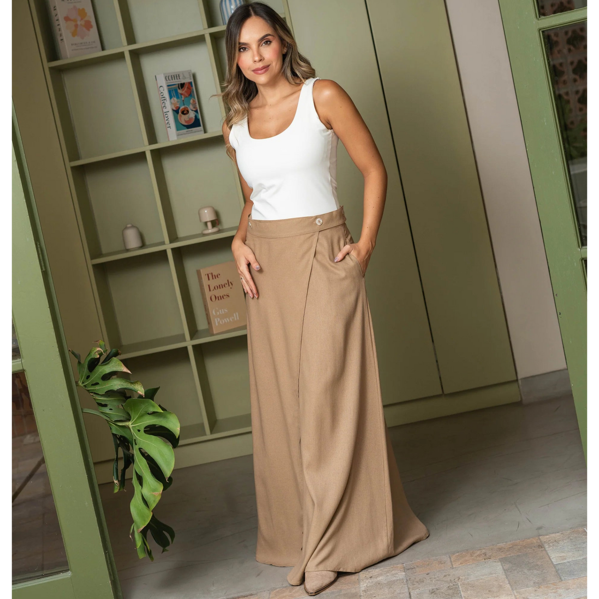 FALDA ROXANA PLANE COCOA