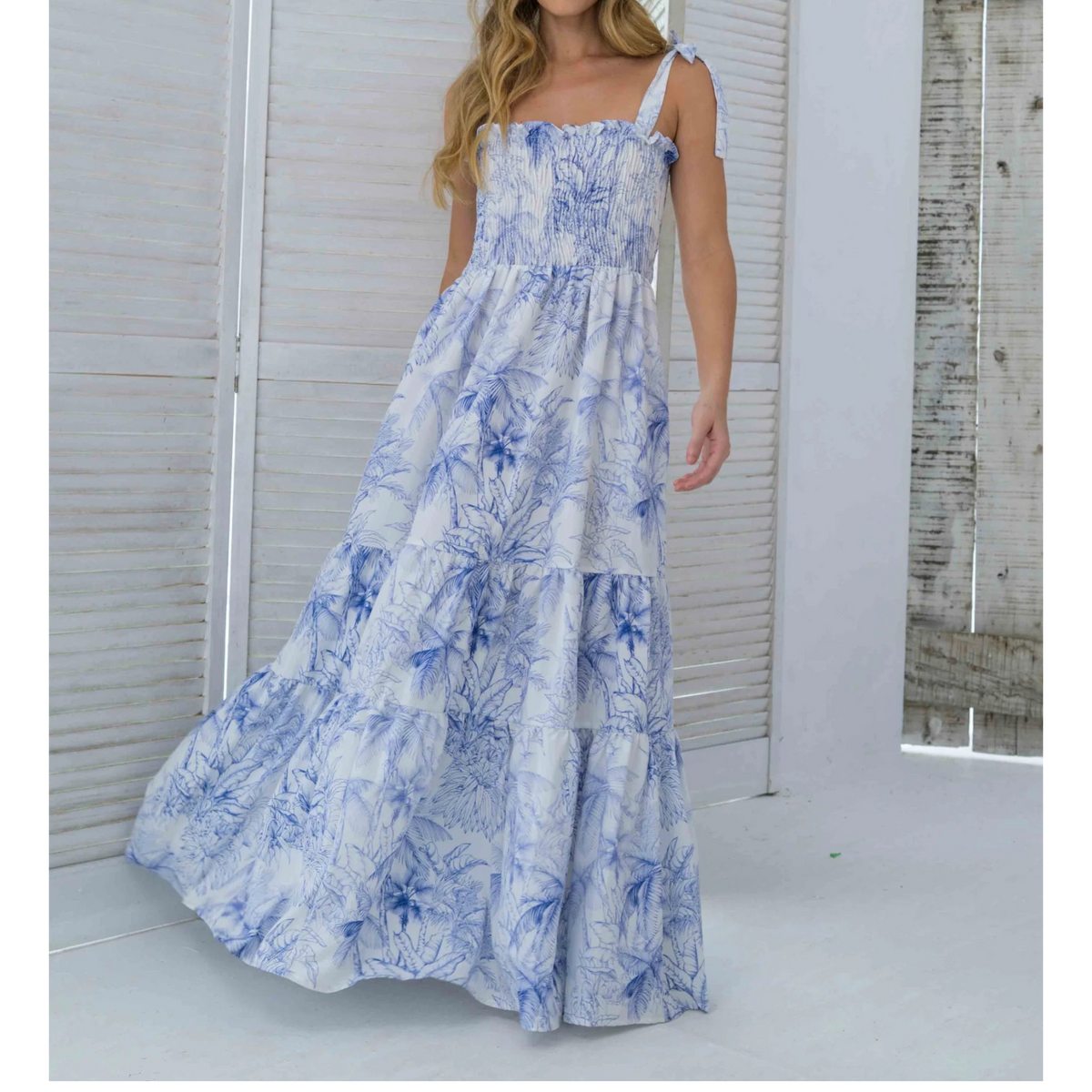 VESTIDO LARGO DANNA PLAMAS BLUE
