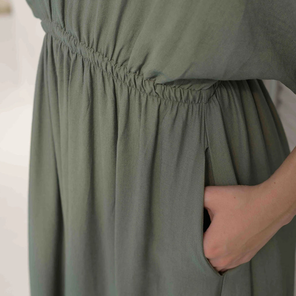 VESTIDO LARGO ELODIA PLANE SALVIA