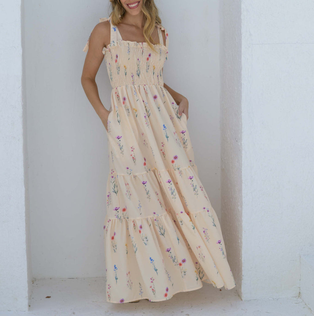 VESTIDO LARGO DANNA FLORES