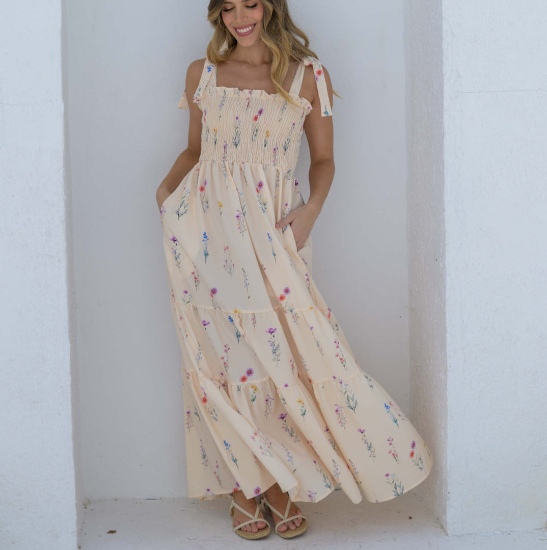 VESTIDO LARGO DANNA FLORES