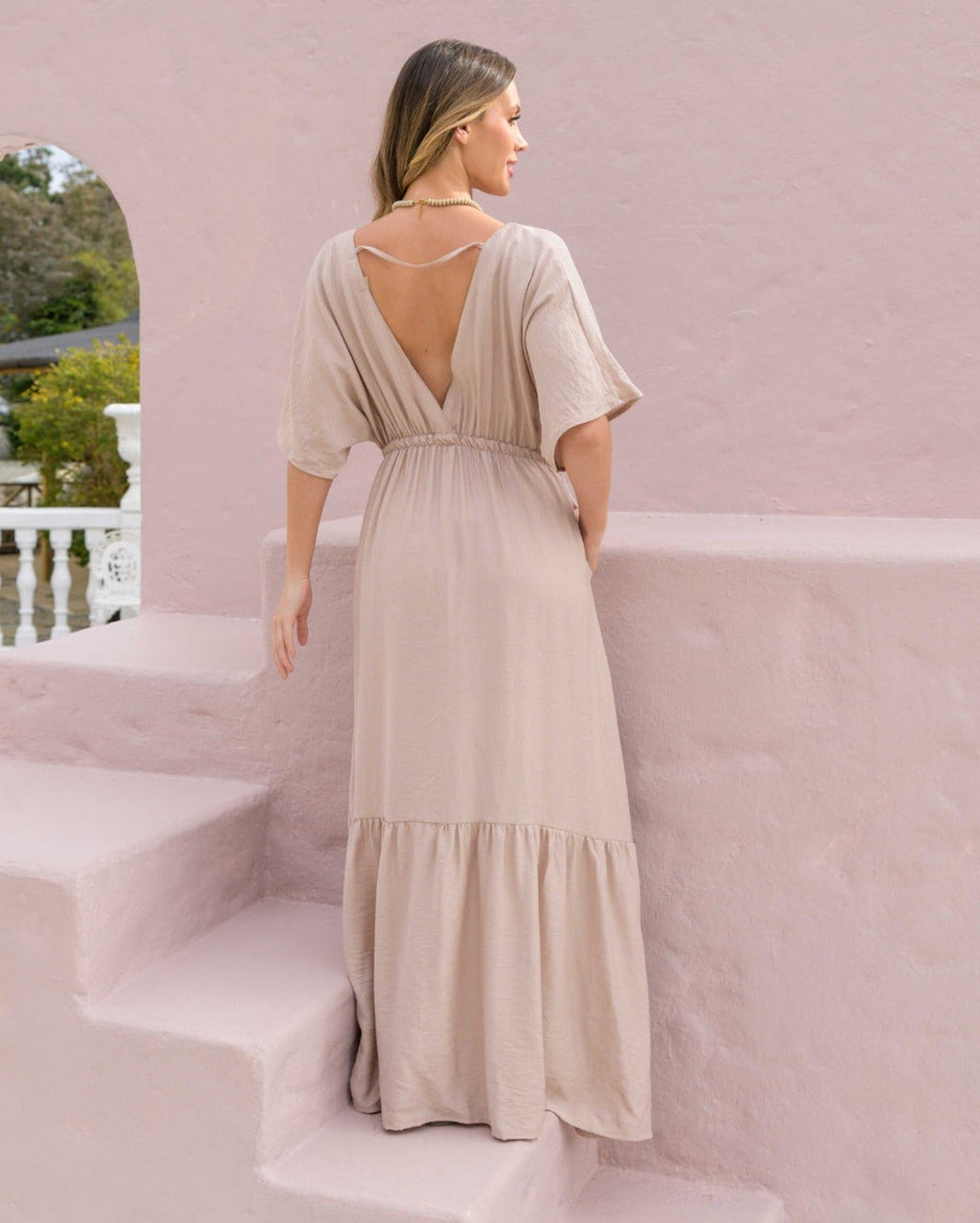 VESTIDO LARGO ELODIA PLANE SAND