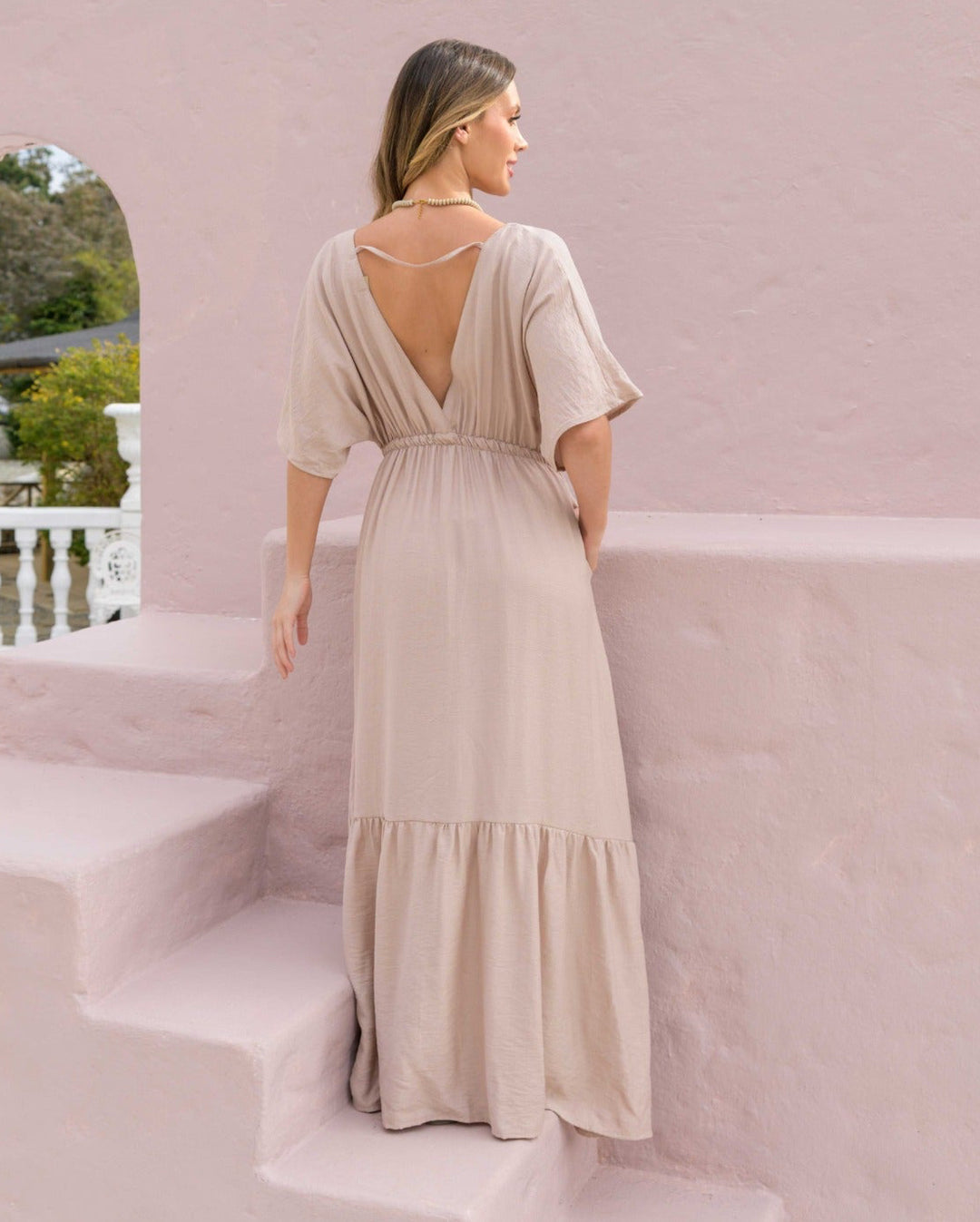 VESTIDO LARGO ELODIA PLANE SAND